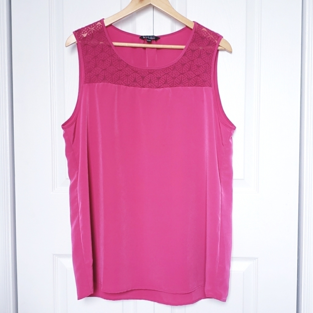 ⭐3/$25⭐ Nicole Miller Women's Sleeveless Blouse Size XXL Lace Tank Top
